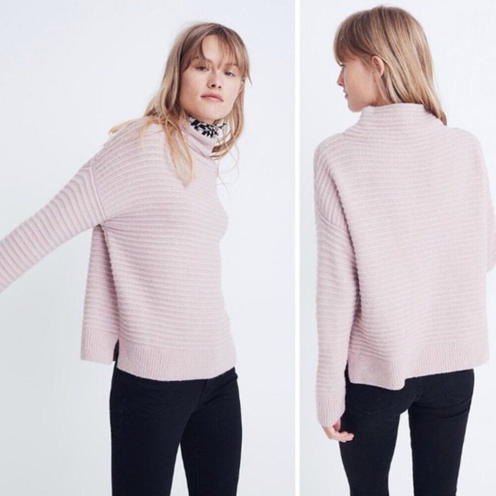 Madewell Belmont Mock Neck Sweater In Wisteria Dove